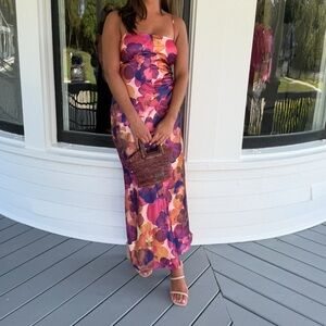 Hello Molly Pink and Purple Floral Maxi Dress